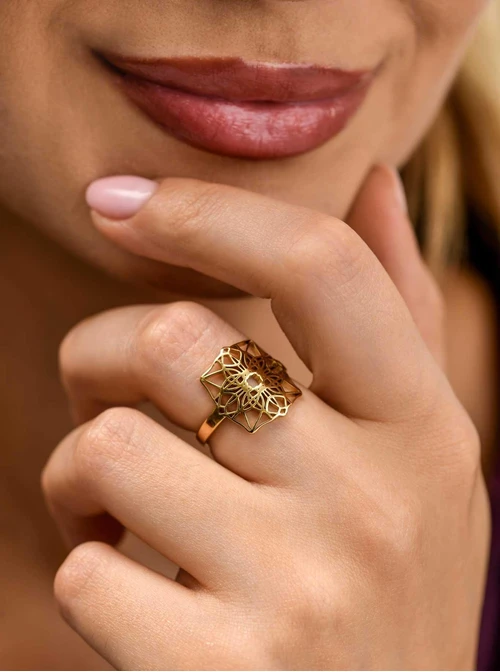 Pierścionek Rozeta Vezzi, stal pozłacana S410694Z00