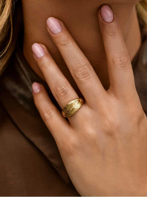 Pierścionek, stal pozłacana S410588Z00