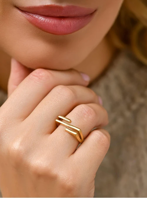 Pierścionek, stal pozłacana S410753Z00