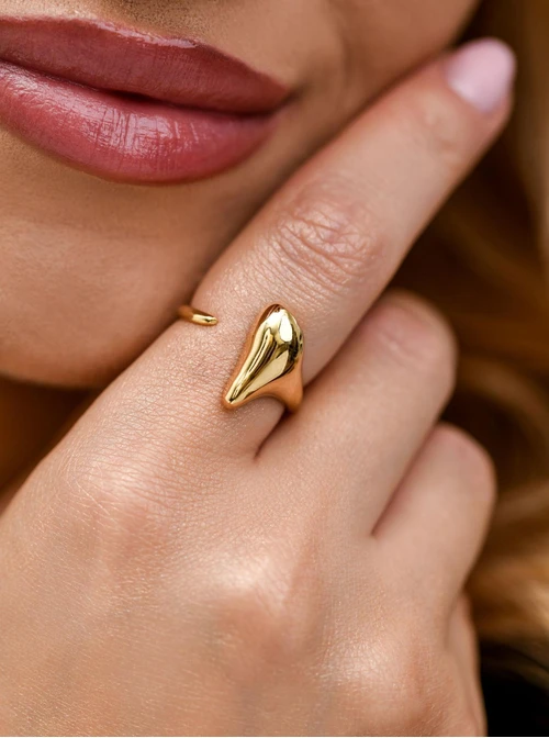 Pierścionek, stal pozłacana S411218Z00