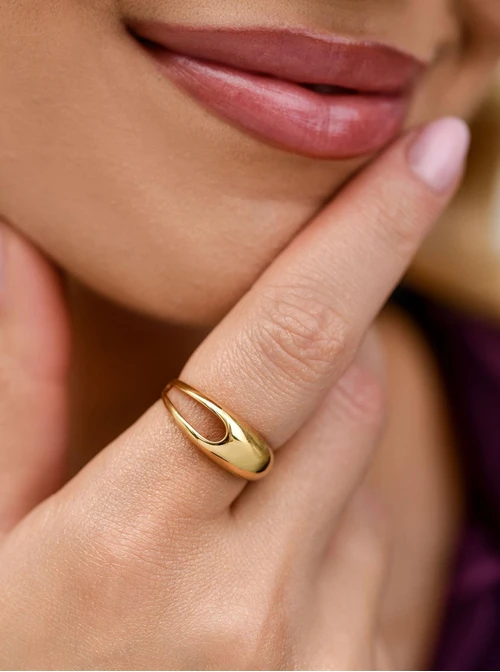 Pierścionek, stal pozłacana S411232Z00