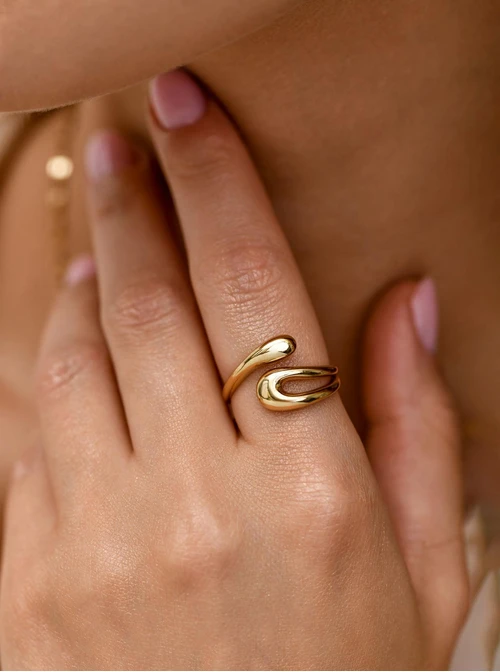 Pierścionek, stal pozłacana S411237Z00