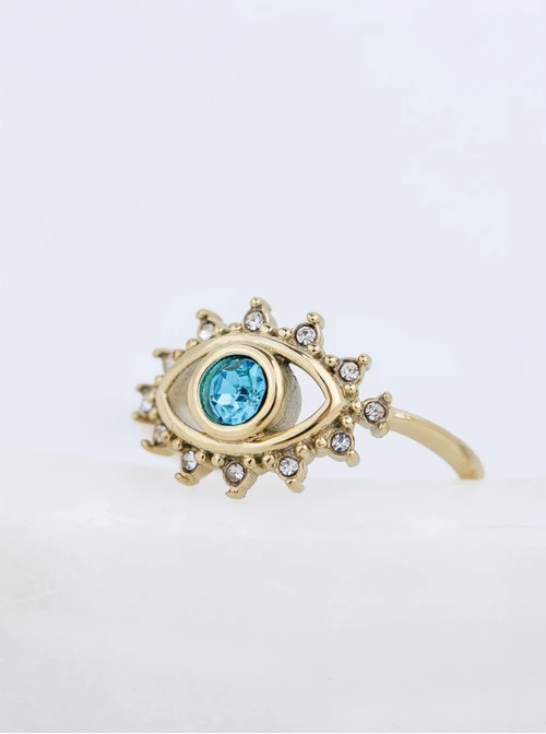 Pierścionek Oko Proroka, stal pozłacana S411305Z00