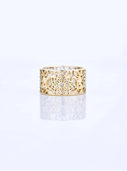 Pierścionek Rozeta Vezzi, stal pozłacana S411469Z00