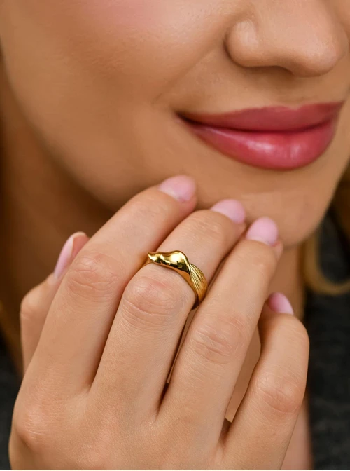 Pierścionek, stal pozłacana S411235Z00