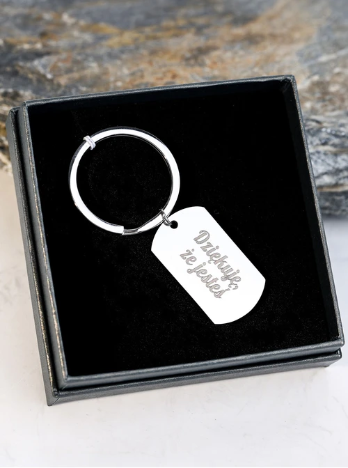  Brelok męski srebrny, stal  KR10553S00