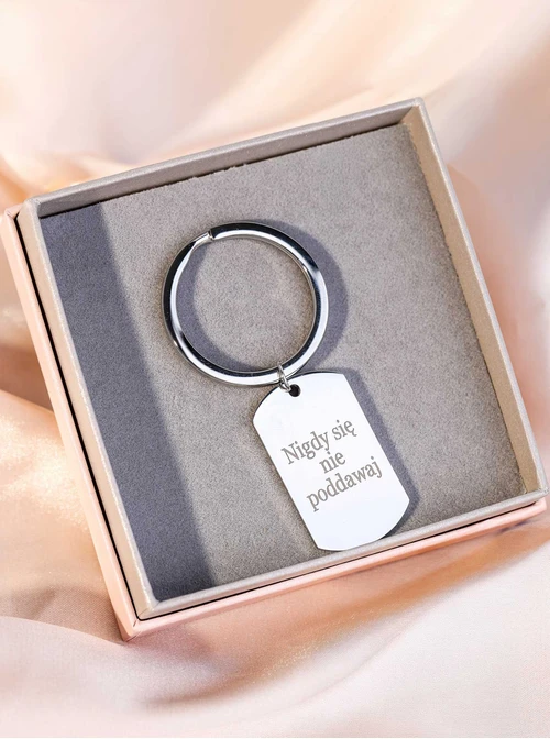  Brelok męski srebrny, stal  KR10553S00