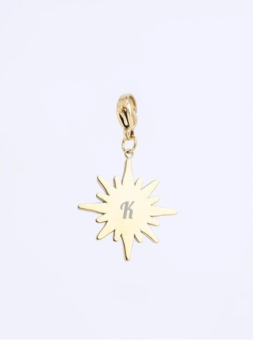 Zawieszka, charms gwiazda, stal pozłacana, SC11412Z00