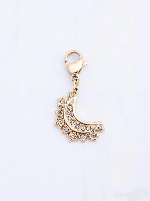 Zawieszka, charms księżyc, stal pozłacana SC11400Z00