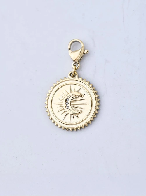Zawieszka, charms księżyc, stal pozłacana SC11408Z00