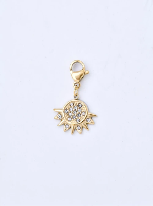 Zawieszka, charms słońce, stal pozłacana, SC11401Z00