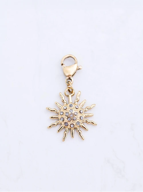 Zawieszka, charms, słońce, stal pozłacana SC11403Z00