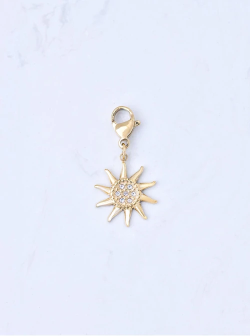 Zawieszka, charms, słońce, stal pozłacana, SC11407Z00