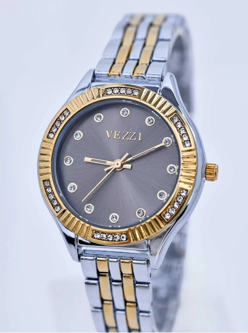 Zegarek Vezzi, kryształki, kolor srebrny, złoty S510833M00