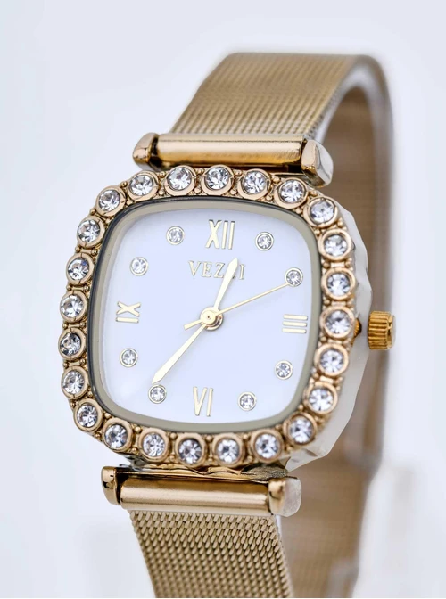 Zegarek Vezzi, kryształki, kolor złoty S510811Z00