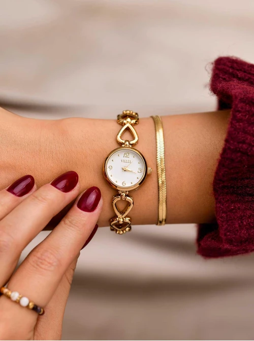 Zegarek Vezzi, okrągła tarcza, kolor złoty S509602Z00