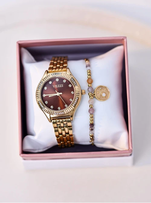 Zestaw Biżuterii z Zegarkiem Threaded Time