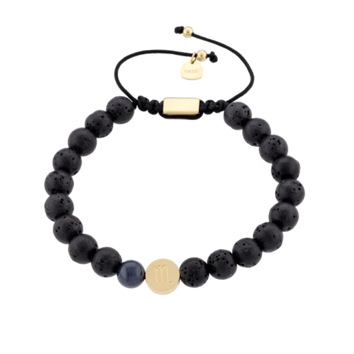 Bransoletka znak zodiaku Skorpion, Agat, stal pozłacana S110510Z00