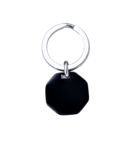 Brelok męski, czarny, stal KR10554M01