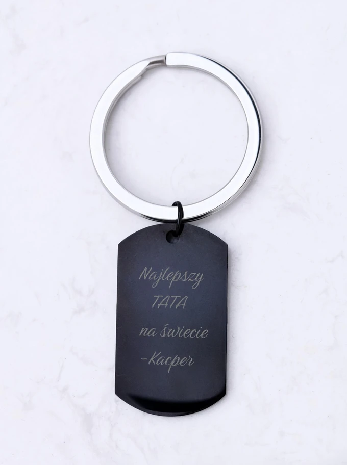 Brelok Męski Czarny, stal  KR10553M01