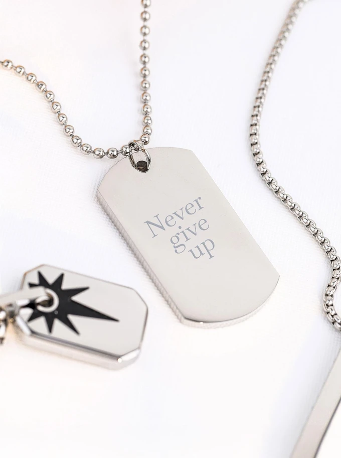 Naszyjnik męski, nieśmiertelnik, stal S310493S00