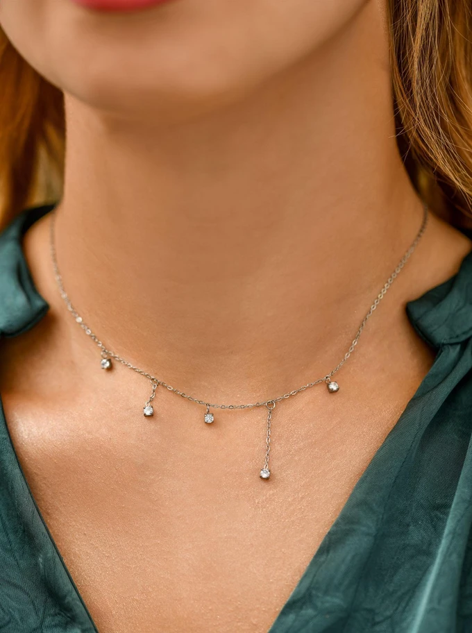 Naszyjnik z kryształkami, stal S311627S00