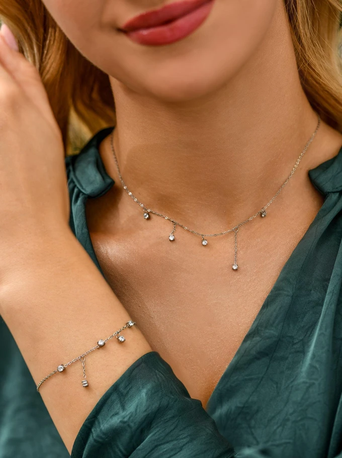 Naszyjnik z kryształkami, stal S311627S00