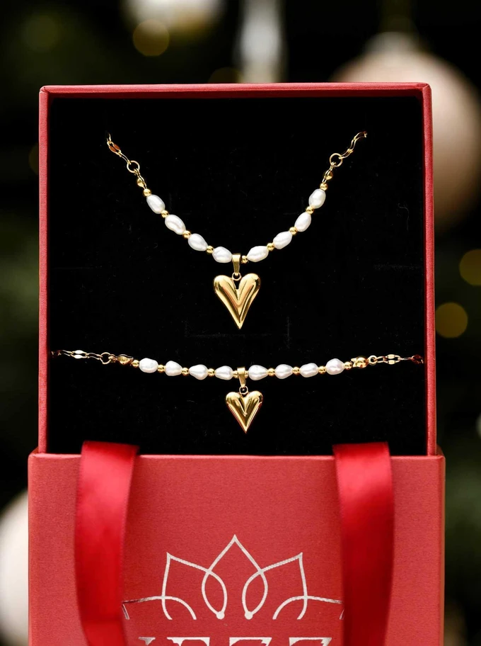 Zestaw Biżuterii Heart Locket 