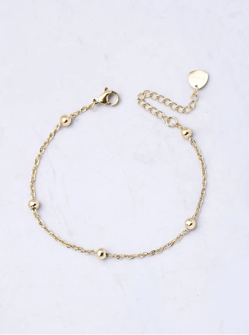 Bransoletka kuleczki, stal pozłacana S112116Z00