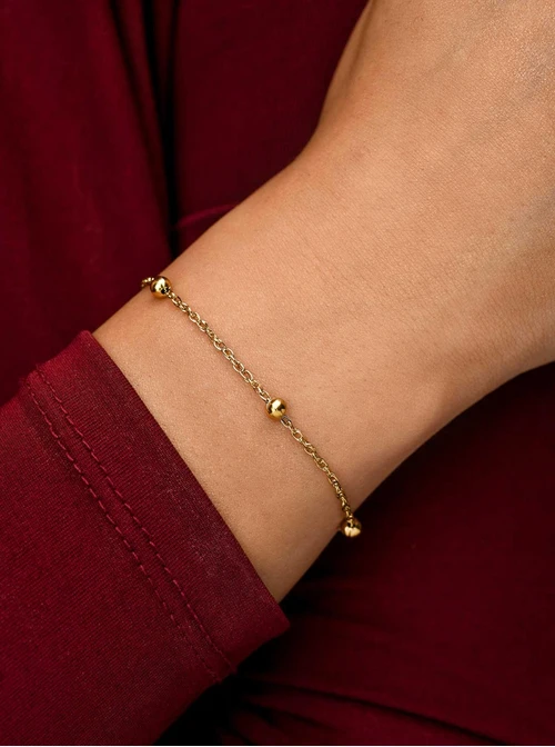 Bransoletka kuleczki, stal pozłacana S112116Z00