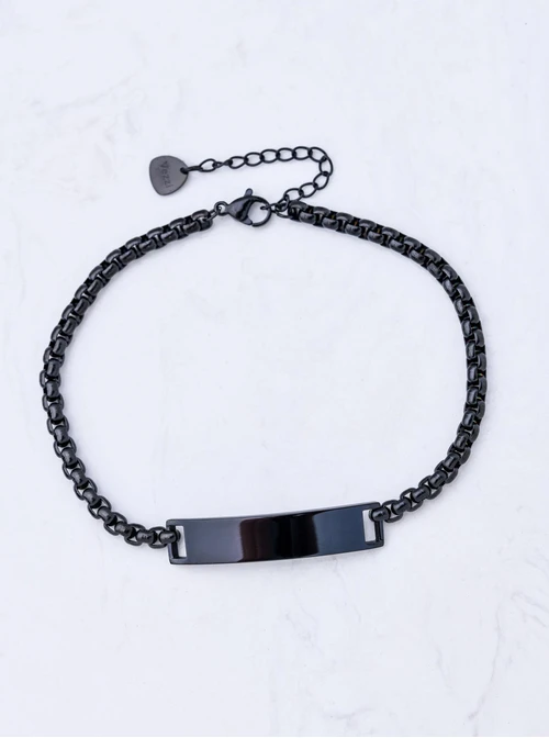 Bransoletka męska, czarna, stal S110505M01