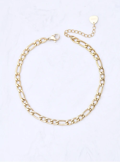 Bransoletka męska, łańcuch, stal pozłacana S110504Z00