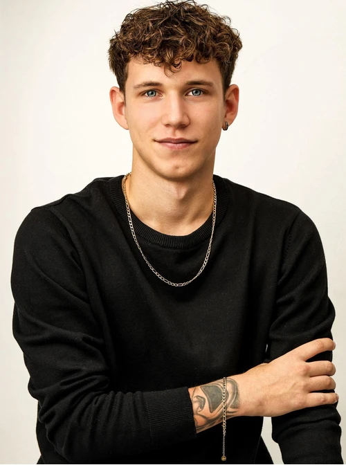 Bransoletka męska, łańcuch, stal pozłacana S110504Z00