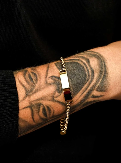 Bransoletka męska, stal pozłacana S110505Z00