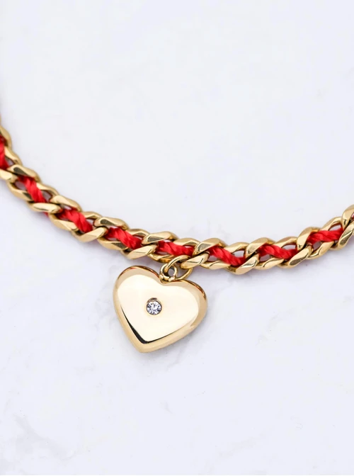 Bransoletka serduszko, stal pozłacana S112461Z00