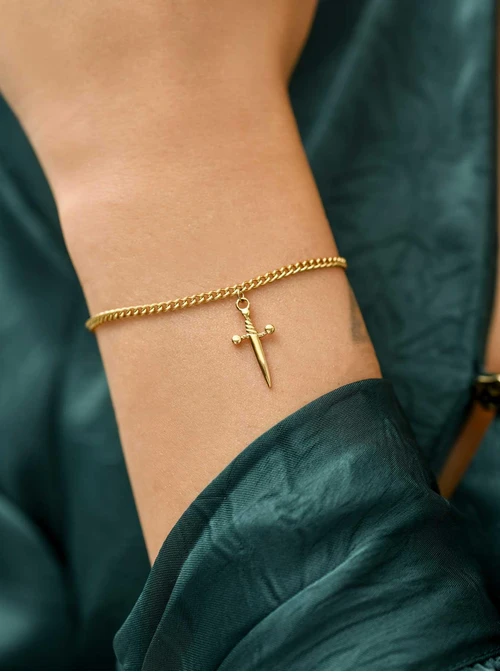 Bransoletka sztylet, stal pozłacana S111735Z00