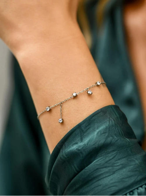 Bransoletka z kryształkami, stal S111628S00