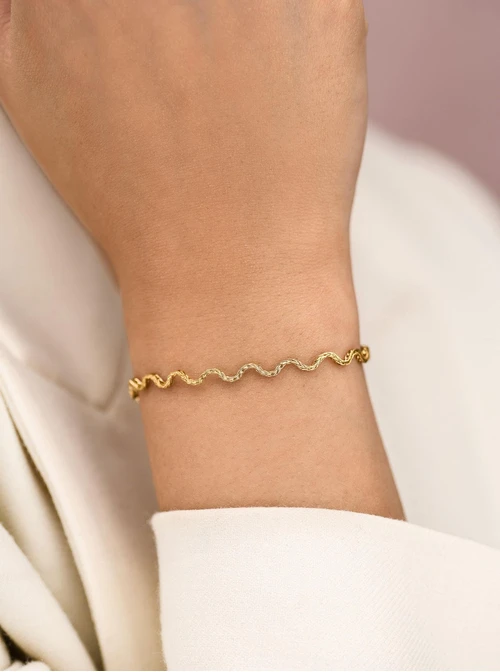 Bransoletka żmijka, stal pozłacana S112354Z00