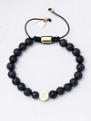 Bransoletka znak zodiaku Skorpion, Agat, stal pozłacana S110510Z00