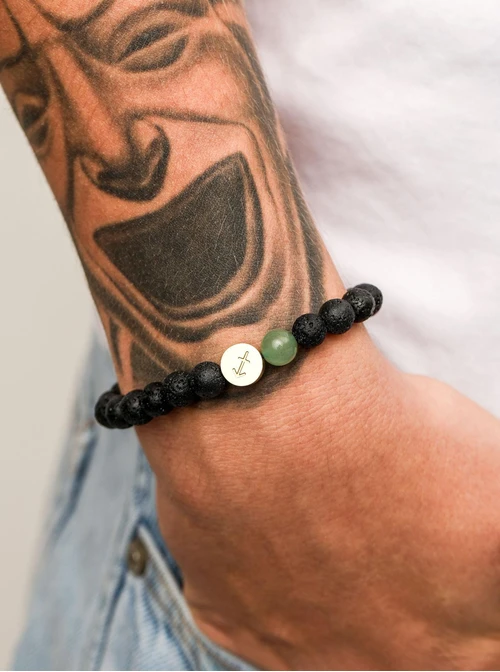 Bransoletka znak zodiaku Strzelec, Awenturyn, stal pozłacana S110518Z00