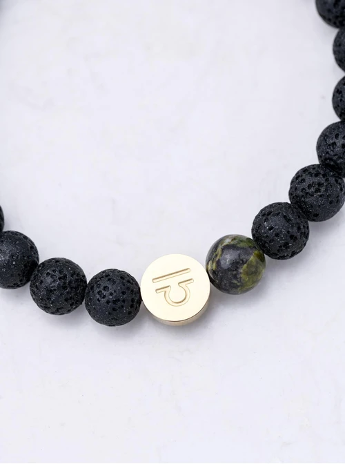 Bransoletka znak zodiaku Waga, Septaria, stal pozłacana S110515Z00