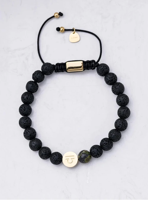 Bransoletka znak zodiaku Waga, Septaria, stal pozłacana S110515Z00