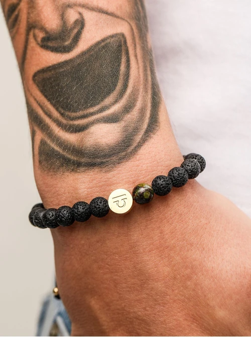 Bransoletka znak zodiaku Waga, Septaria, stal pozłacana S110515Z00