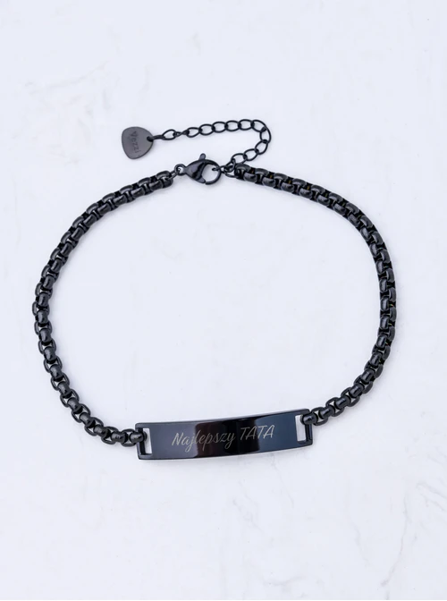 Bransoletka męska, czarna, stal S110505M01