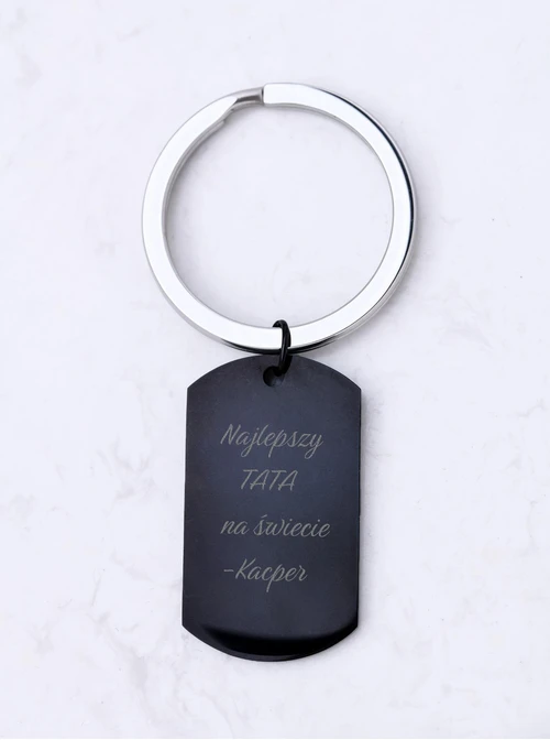 Brelok Męski Czarny, stal  KR10553M01