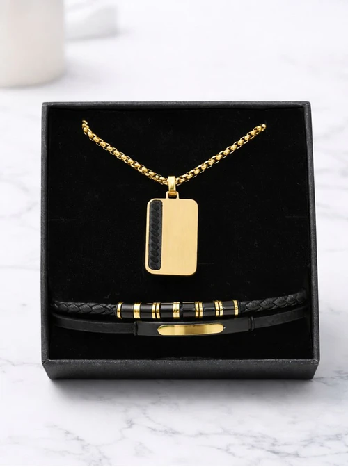 Zestaw Biżuterii Męskiej Shadow Steel