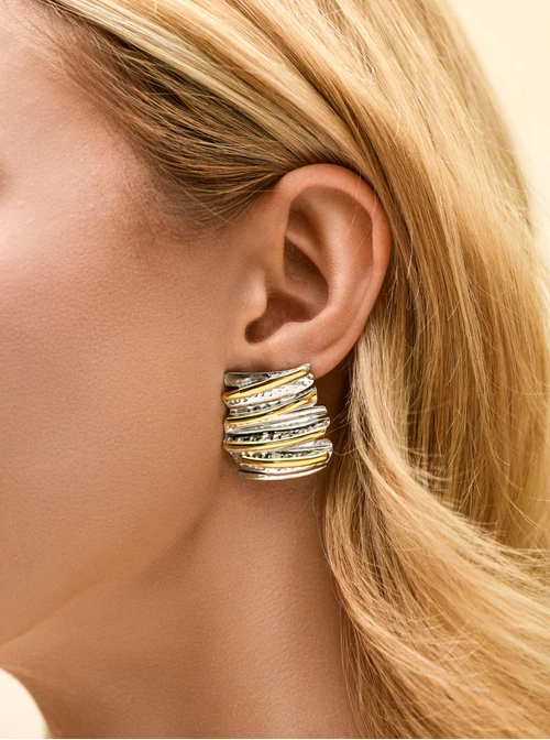 Kolczyki geometryczne, stal pozłacana S212311M00