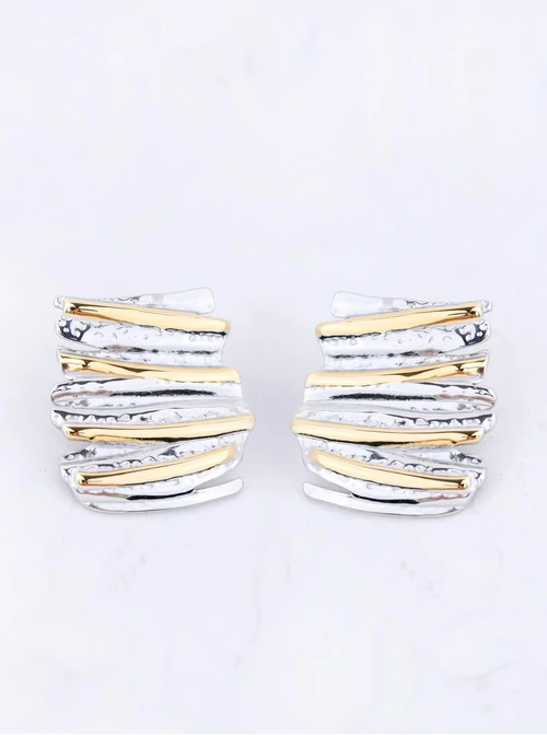 Kolczyki geometryczne, stal pozłacana S212311M00