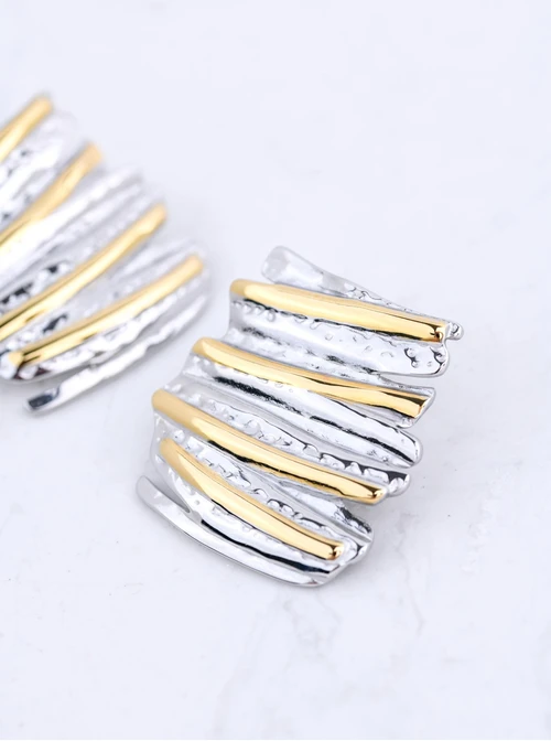 Kolczyki geometryczne, stal pozłacana S212311M00