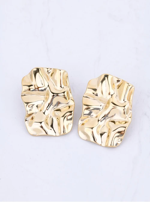 Kolczyki gniecione, stal pozłacana S211962Z00